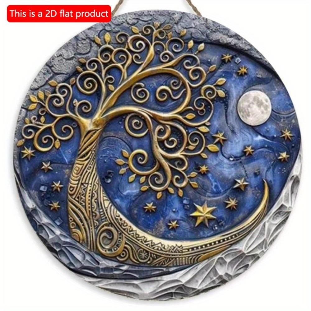 1 Stück 2D-Flaches rundes Holzschild – 20 cm, antiker Stil und schönes Kunstdekorationsgeschenk, geeignet für Hotel, Bar, Club, Wanddekoration zu Hause