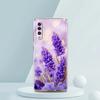 Transparent Phone Case for Samsung Galaxy A16 A14 A12 A22 A24 A42 A02 A03S A06 A20 A30 A40 Soft TPU Cover Lavender Pattern Capas