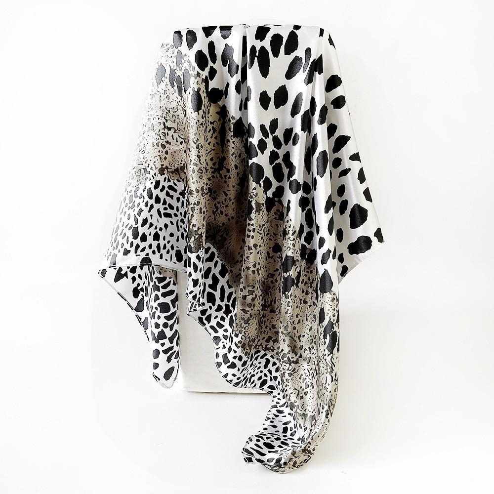 

Квадратный шарф с леопардовым принтом, имитация атласного шелка, хип-хоп бандана, модный платок, женский серый