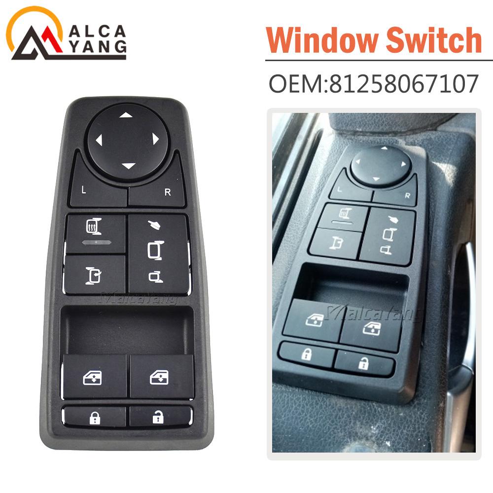 Master Power Window Mirror Switch for MAN TGL TGM Truck TGS TGX 81258067107 81258067092