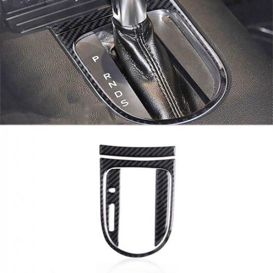 Carbon Fiber Interior Gear Shift Decor Panel Trim Fit For Ford Mustang 2015-