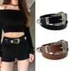 Women'S Belt Vintage Carved Needle Buckle Punk Hip Hop Rock Style Jeans Belt Y2K Belt Pu Leather Belt