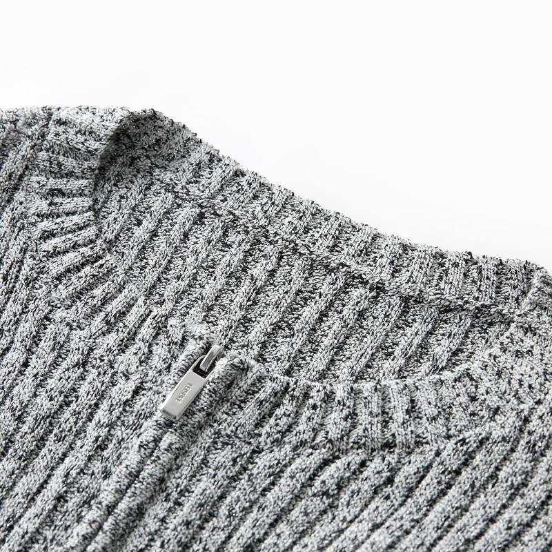 Women's Slim Fit Round Neck Zip-Up Knit Cardigan