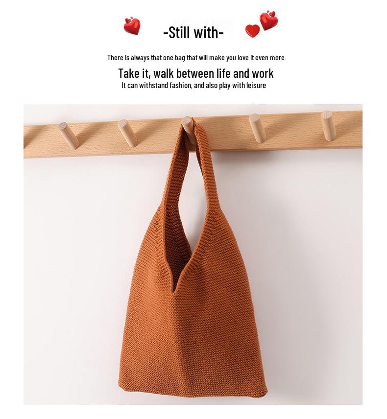 Trendy Korean Style Knitted Vest Handbag – Creative & Simple Design