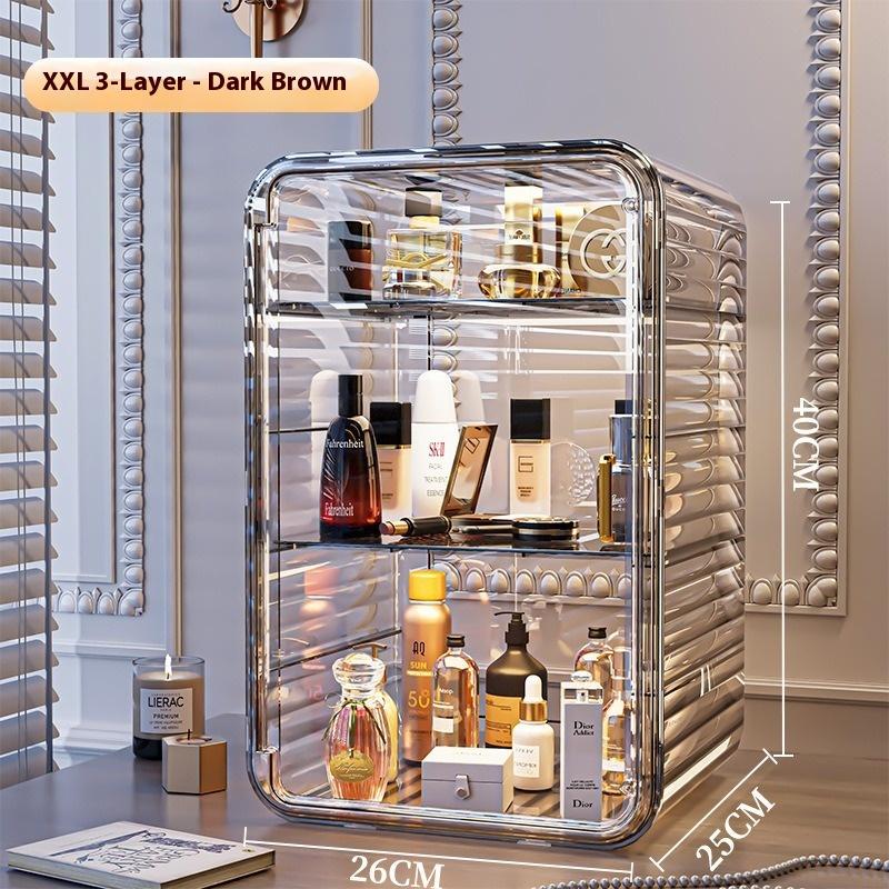 Cosmetics Storage Box Light Luxury Dust Box Dresser Perfume Skin Care Products Powder Mask Large Capacity Storage Shelf