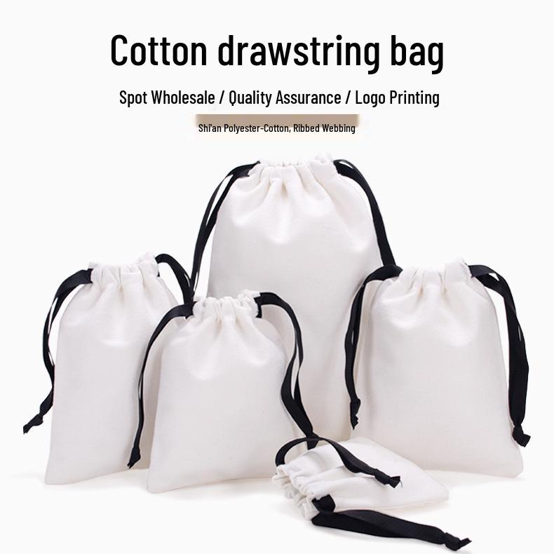 Cotton Drawstring Jewelry Bag - Customizable Logo, Small Cloth Storage for Daily Use