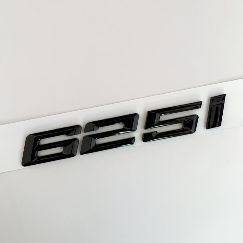 New Font Numbers Letters 630i 635i 640i 645i 650i Top ABS Emblem for BMW 6 Series Car Trunk Nameplate Logo Sticker Black Chrome