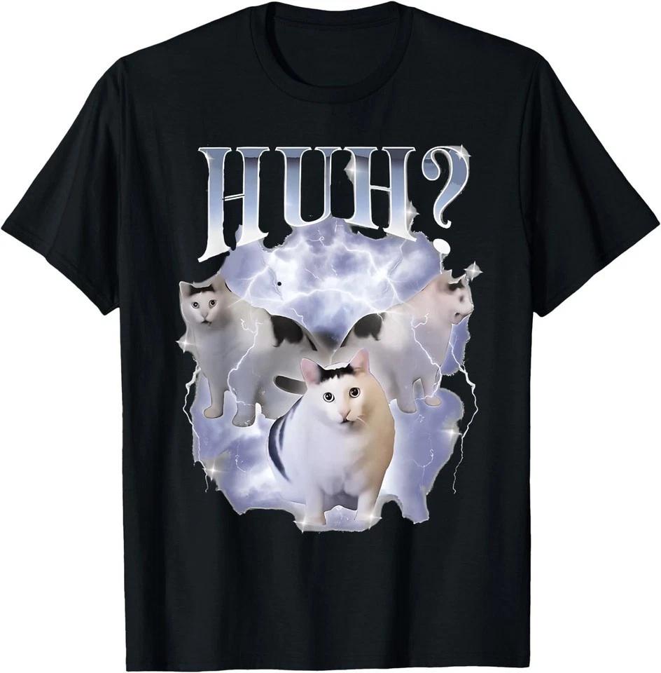 Huh Cat Chonky Meme Cat Lovers T-Shirt M