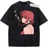 2026 Hot Sale Anime Smoking Behind The Supermarket With You Yamada Wash T Shirt Tshirt Y2k Men Women Vintage Oversized Tshirt