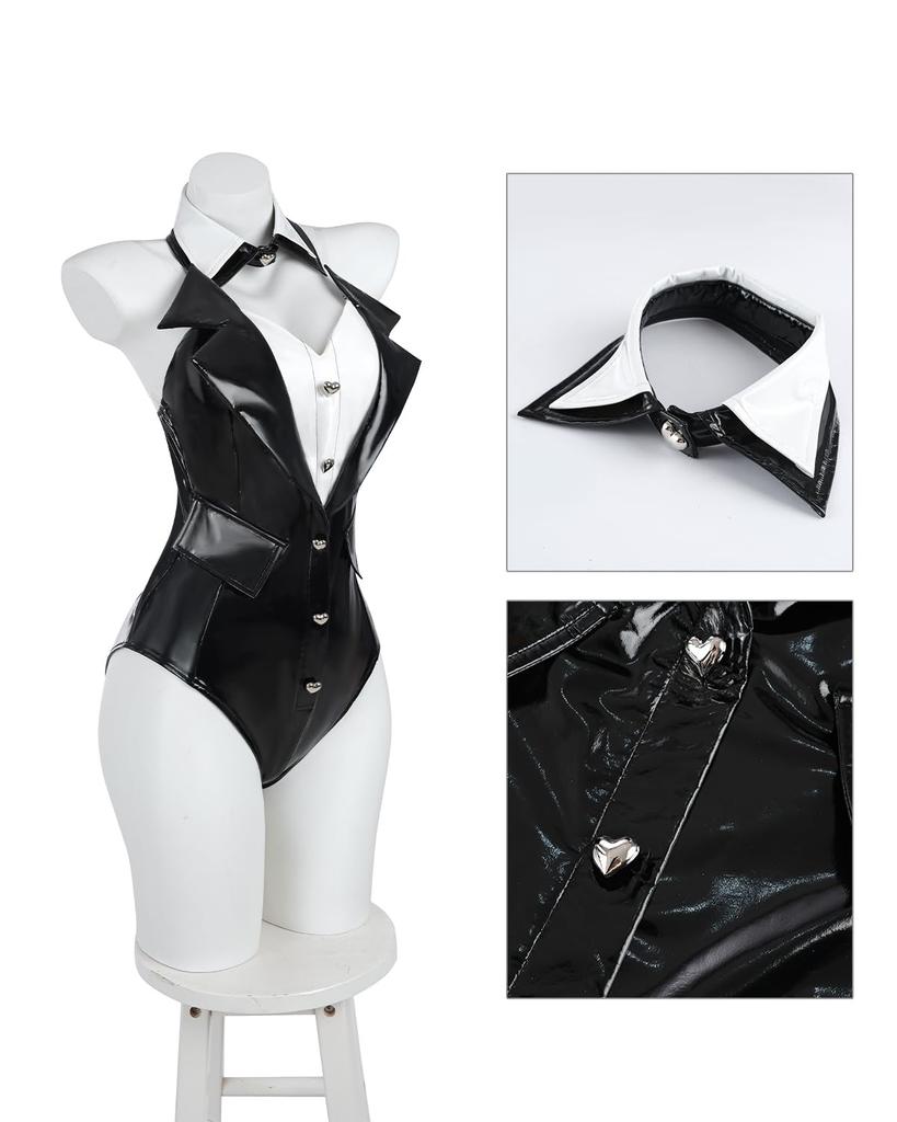 [Excellent Quality] Bunny Girl Cosplay, Plus Size Bunny Suit, Black and White Uniform, Cute and Sexy Halloween Costume for Events and Photo Shoots (Bl