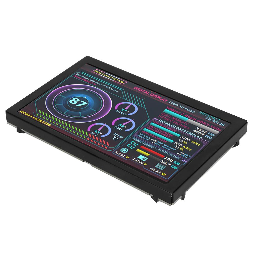 5in Computer Temp Monitor IPS USB Mini Screen PC Sensor Panel Dynamic Display Monitor AIDA64 PC CPU RAM Data Monitor