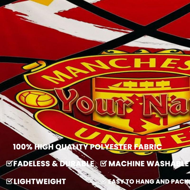 Manchester United F Custom Name Wall Tapestry Aesthetic Wall Hanging Printed Fabric Blanket Decorative Tapestries for Bedroom Living Room Home Decor