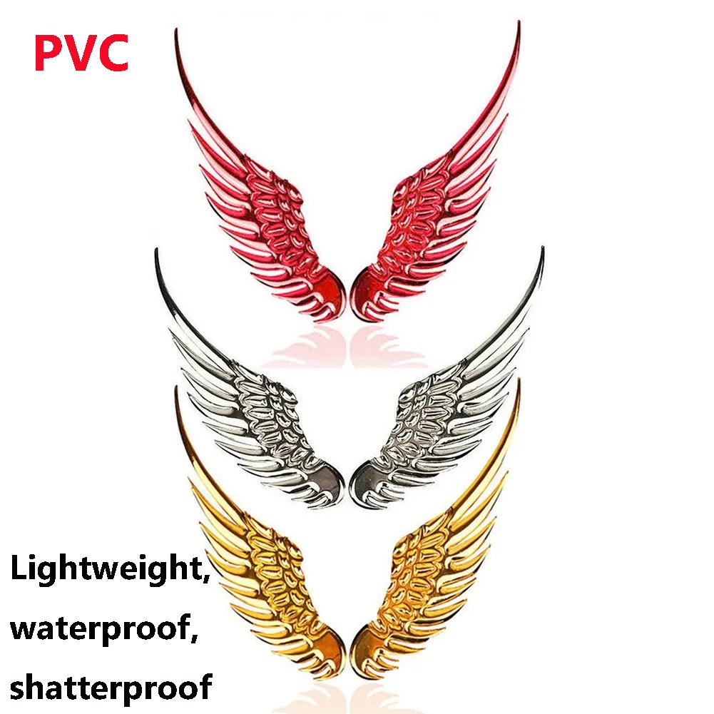 2pcs/1pair of PVC or Metal High Gloss Stickers Angel Wing Decorative Stickers Glitter Accents Anime Theme Glossy Surface
