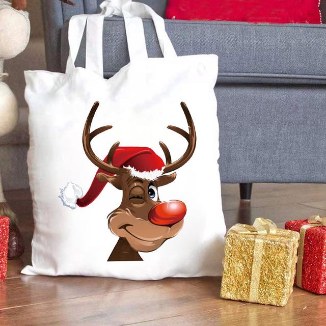 

МАМА мама Счастливого Рождества Женская сумка-шоппер Новогодний праздник женская сумка-тоут Большая Колледж Мультяшная Сумка для покупок через плечо 24*26cm