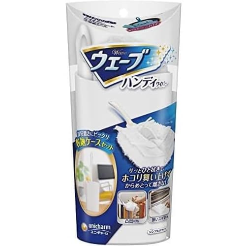 [Set with Storage Case] ??Wave Handy Wiper Replacement Wipers, 8 Wiper Sheets x 2 Packs + Storage Case, Main Unit, 1 Wiper Sheet, White [Cleaning Tool