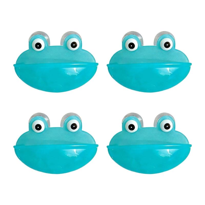 4Pcs Frogs Shape Water Bowl Feeder With Strong Suction Cup Design For Small Pet Reptiles And Amphibians Terrariums Decors