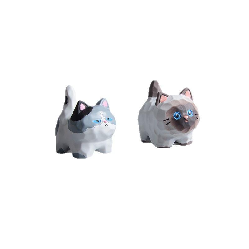 Mini Cute Cartoon Black Cat Statues Resin Animal Crafts Office Desk Accessories For Home Decoration Room Book Nook Decor Gifts