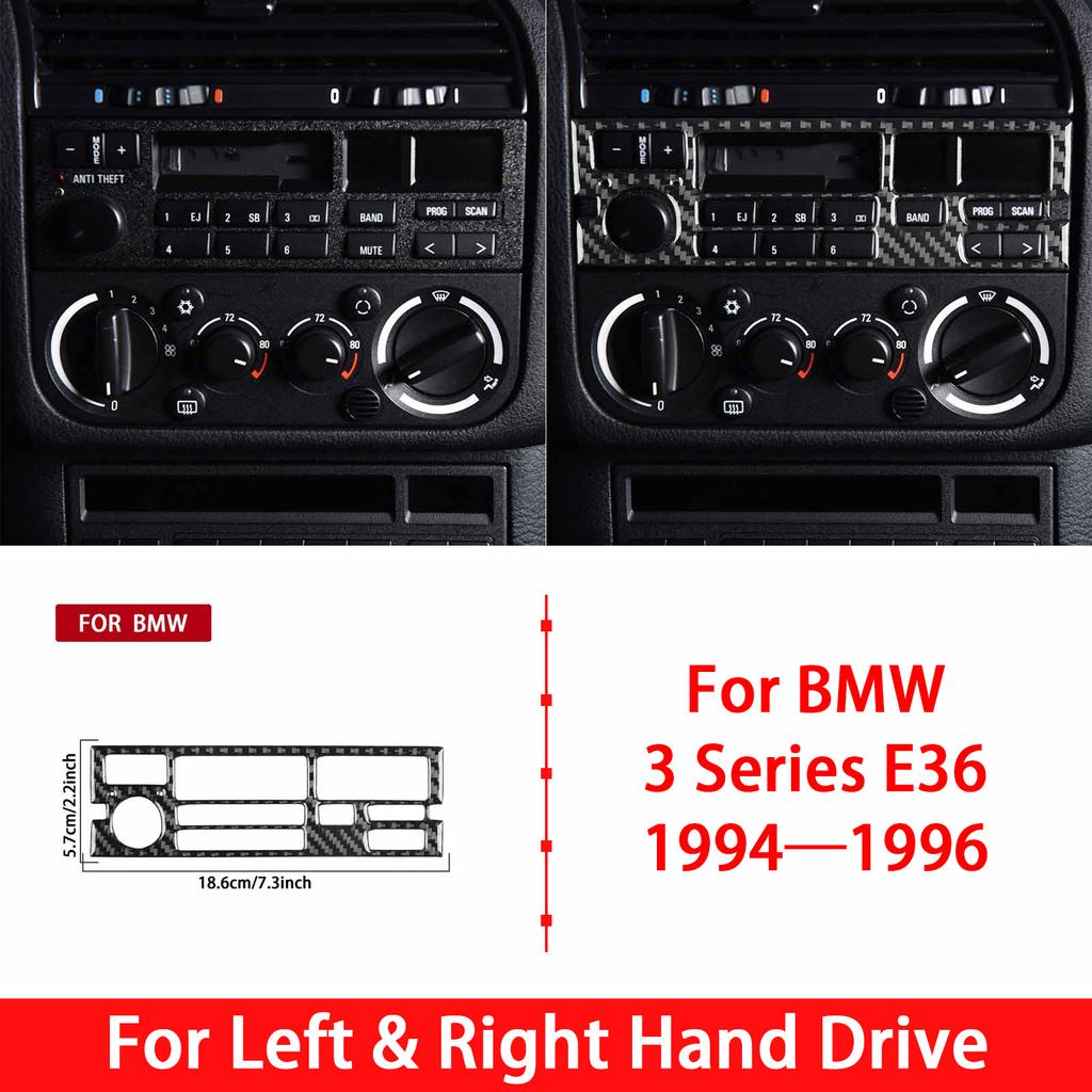 For BMW 3 Series E36 1994 1995 1996 Car Accessories Carbon Fiber Copilot Strip Air Vent Gear Shift Panel Interior Trim Sticker