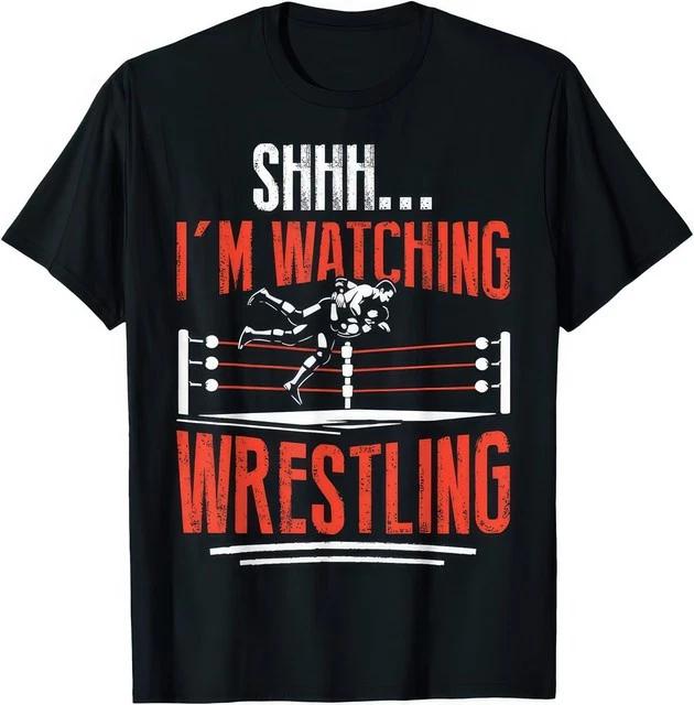 Shhh Im Watching Wrestling Funny Wrestling Fan TShirt S