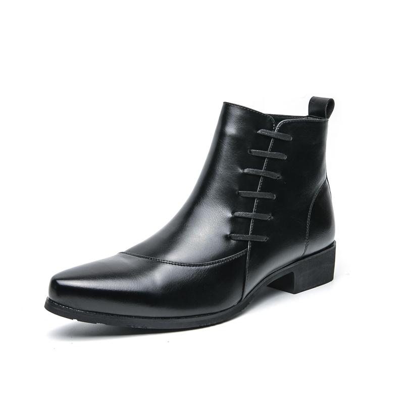 

Fashion Knight Men s Boots Fashion designer casual style Outdoor Trendy Streets plus size Suit shoes Leisure Business Black versatile 46 чёрный