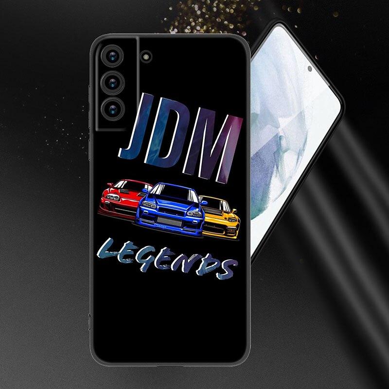 Sports Car JDM Drift Phone Case For Samsung Galaxy S20 S21 FE S22 Ultra S10 Lite S10E S9 S8 Plus S7 Edge Soft TPU Black Cover