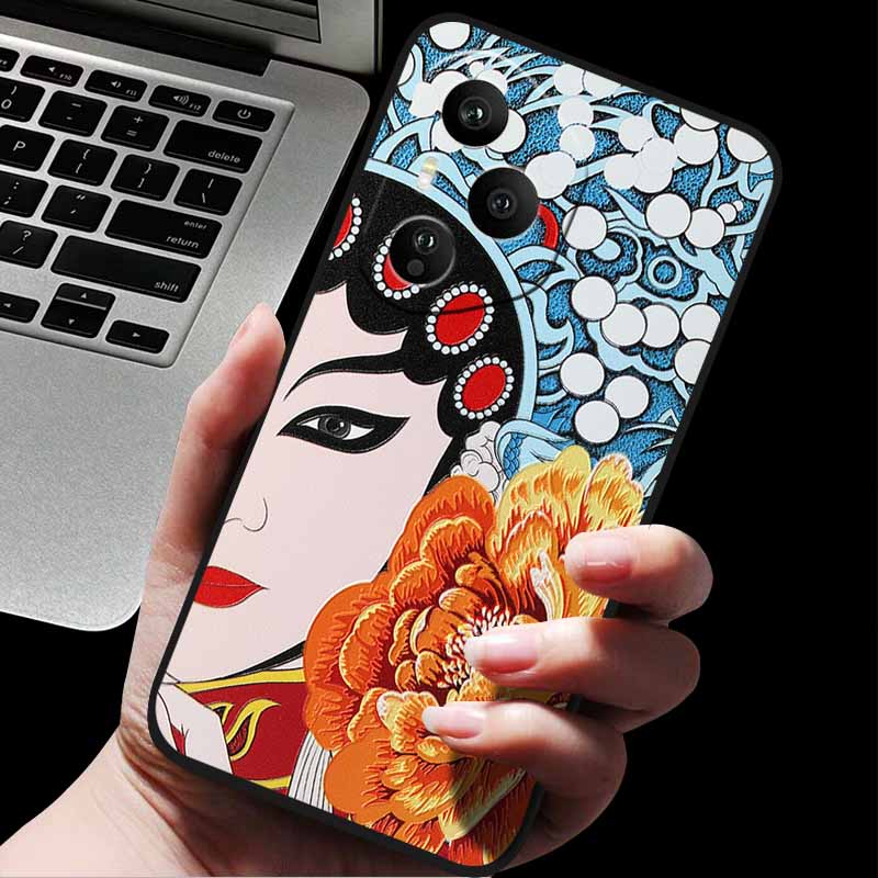 Emboss Case For Honor 400 / 400 Pro / 400 Lite 3D Relief Embossed Retro Silicone Back Cover For Honor 400 Pro 400 5G Soft Emboss