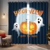 Halloween Themed Cute Ghost Pattern Printed Curtains Decorating Bedrooms Living Rooms Set Of 2 Made Polyester Area Decor
