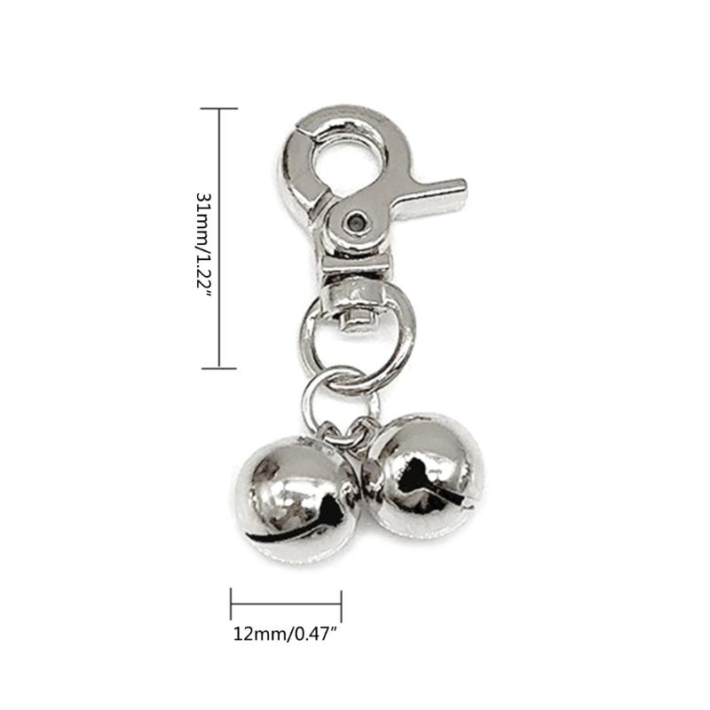 LoudDog Collar Bells Pet Collar Charms JingleBells Collar Pendant Cat Collar Clip for Nighttime Activity Accessory 3PCS