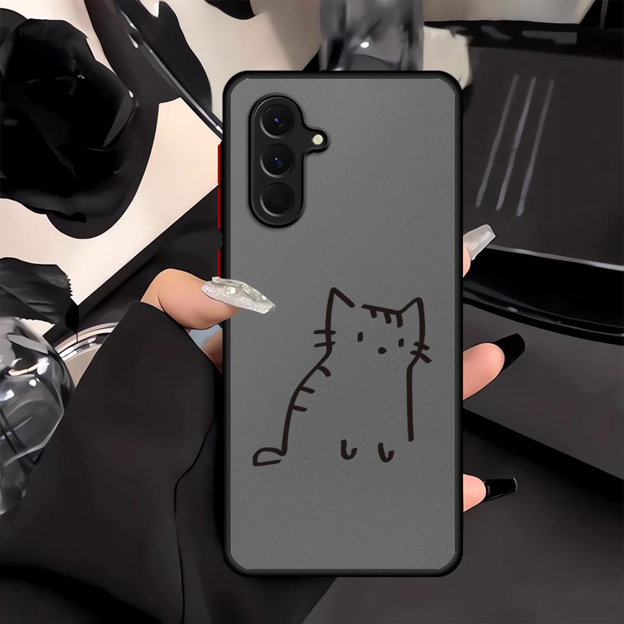 Coque de téléphone dessin animé chat mignon pour Samsung Galaxy A73 A33 A34 A36 A35 A17 A52 A54 A14 A23 A53 A56 A55 A16 A15 A52S A72