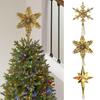 Portable Christmas Golden Tree Top Decoration Golden Star Christmas Tree Top Decoration for Home Holiday Party Decoration
