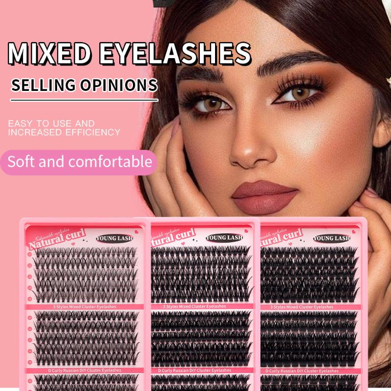 Individuelle Wimpernverlängerungen Flauschig Dicht Natürliche Büschel Falsche Wimpern Kit Segmentierte Wimpernverlängerung DIY Make-up Werkzeuge