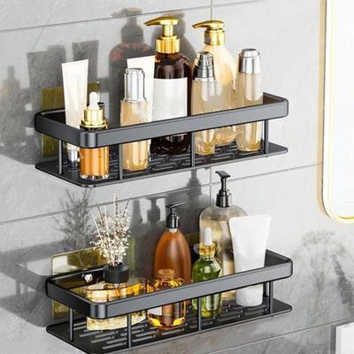 2Pcs Waterproof Bathroom Storage Rack Rustproof Thicken Wall-Mounted Shelf Rack Large Capacity Easy Install Cosmetic Storage Box