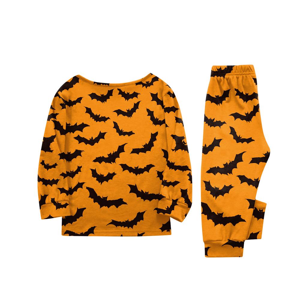 Family Matching Halloween Print Pajama Set with Button Neck for the Whole Family
