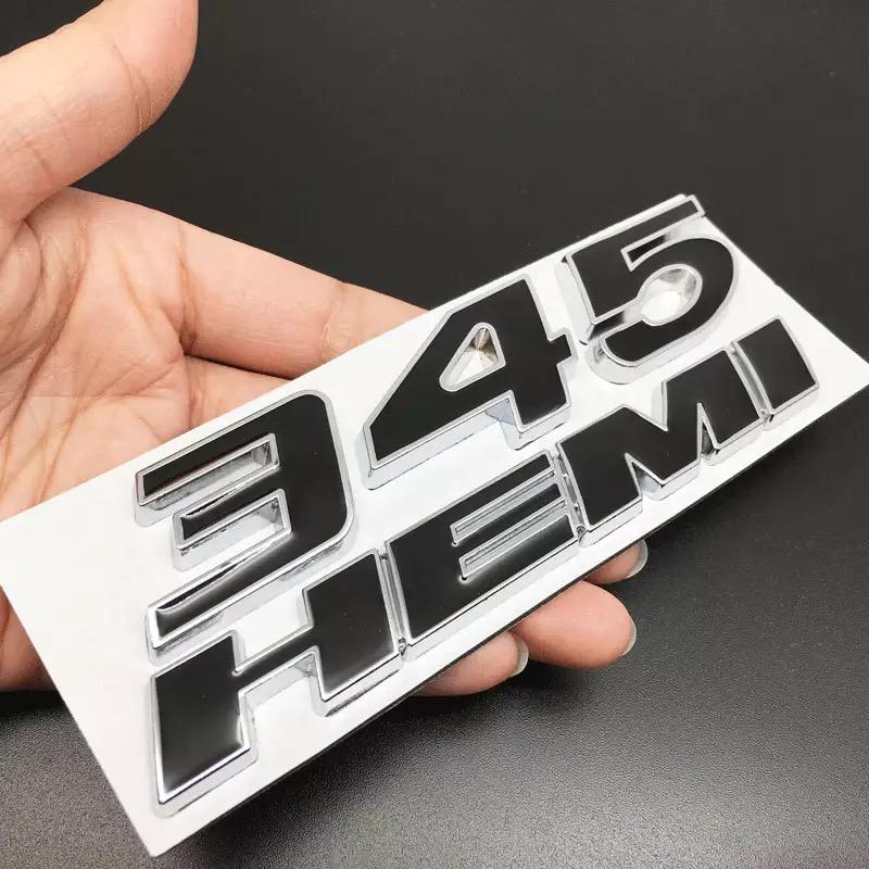 1 Stück 3D Metallaufkleber Auto Kofferraum 345 392 HEMI Emblem Plakette Für Dodge Challenger Ram Charger Caliber Journey Caravan Chrysler Dart