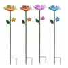 Metal Flower Garden Stake Bee Watering Station Outdoor Bird Bath Butterfly Water Feeder with Stake for Garden Pollinators Birds Yard Patio Decor