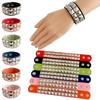 Punk Leather Double Row Rivet Square Bracelet for Couples
