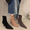 Herbst High Heel Stretch Slim Damen Stiefeletten Herbst Damen Elegant Spitzschuh Kurz Botas Damenschuhe