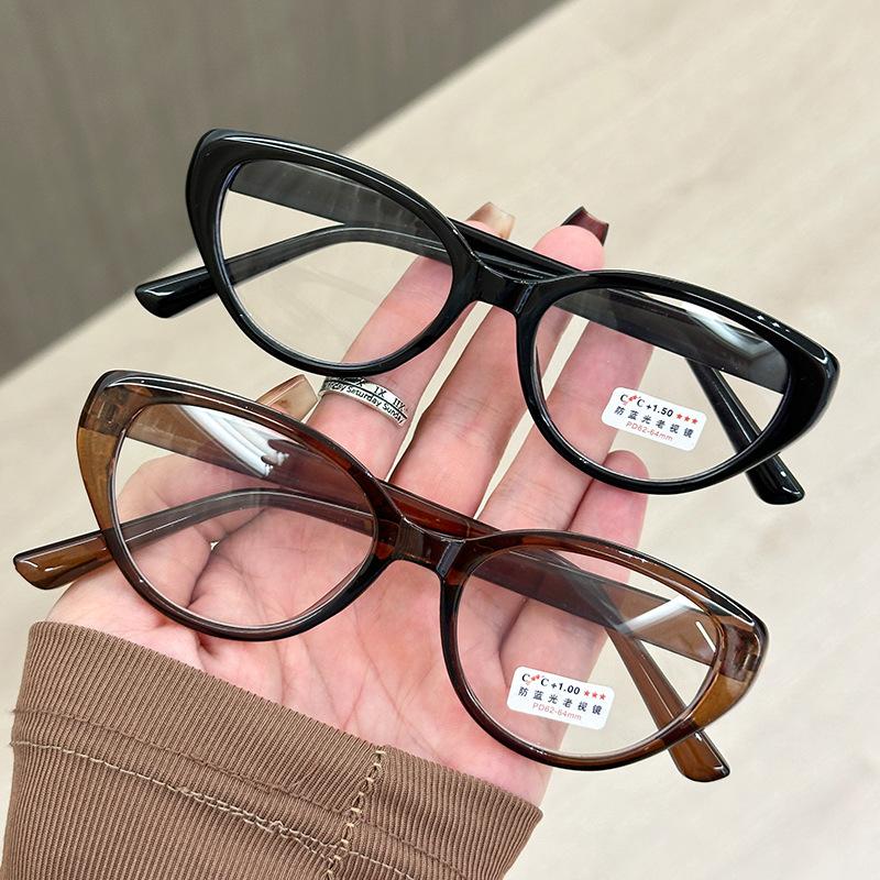 Retro Anti-Blue Light Cat Eye Glasses Transparent Lenses Europe And The United States Fashion High-Definition Reading Glasses