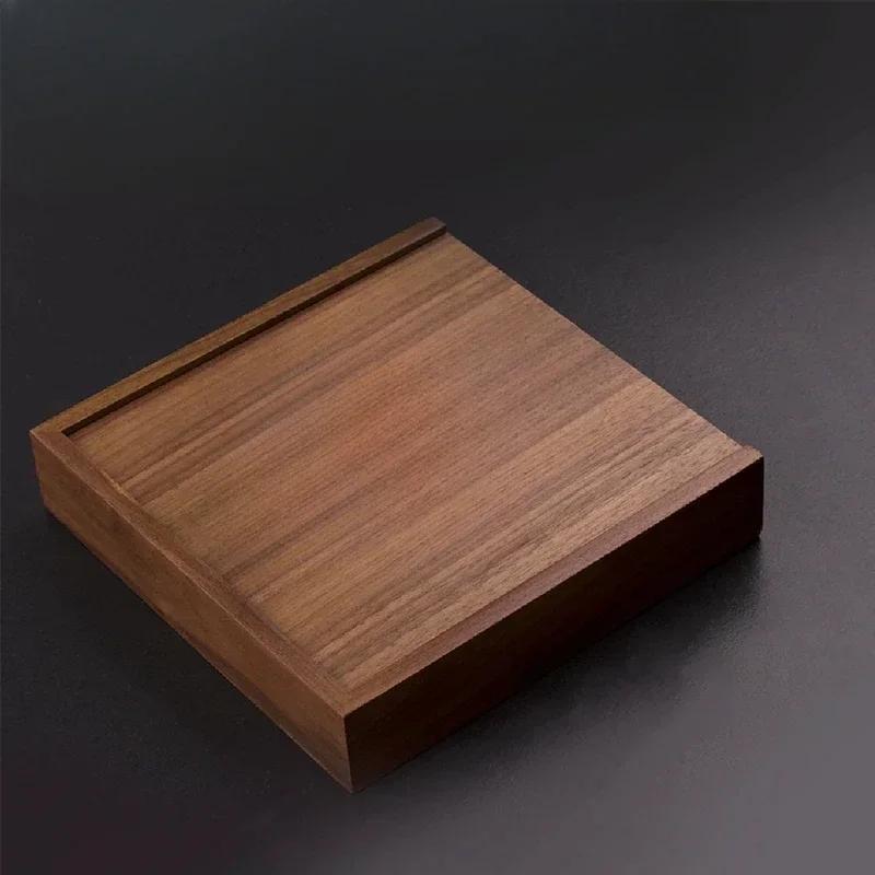 1 PCS Walnut Maple Wood Storage Box Photography Wedding Gift Album Jewelry USB Box Natural Unfinished Wooden Case 16.9X16.9X3.5cm