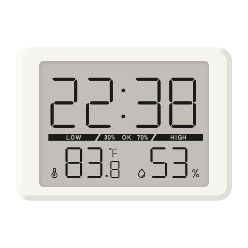Magnetische Hänge-Digitaluhr mit Innenraumtemperatur- und Luftfeuchtigkeitsanzeige Großer LCD-Bildschirm für Schreibtisch, Wand, Kühlschrank