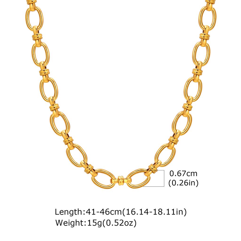 Stainless Steel Jewelry Chain Necklace For Women Retro Street Trend Wedding Birthday Party Mom Girlfriend Valentine's Day Gift