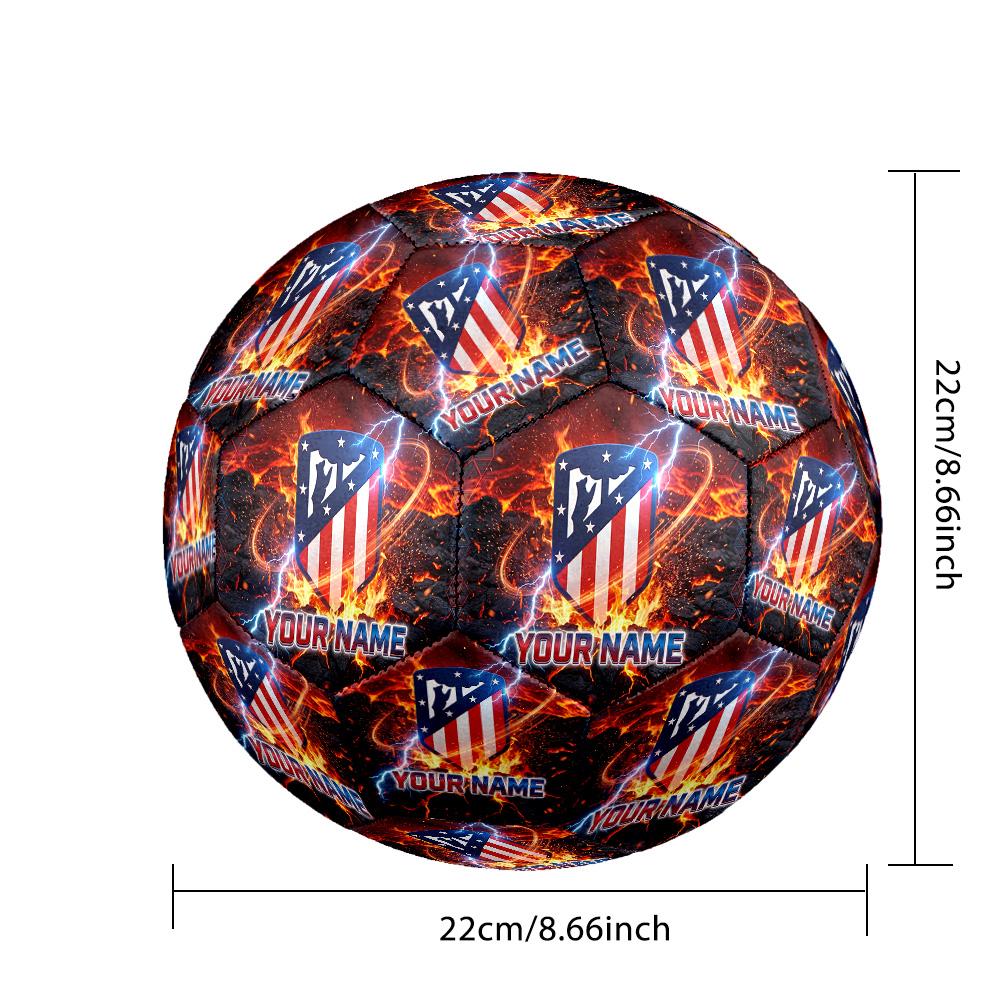 Size 5 Football Custom Name Text, Outdoor Training Soccer BallAtletico Madrid
