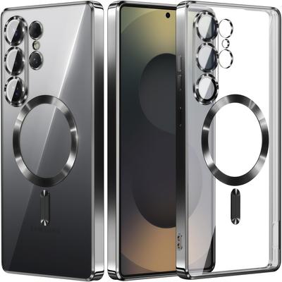 Camera Protection Clear Luxury Plating Cover Soft TPU Drop Protective With Magnetic Phone Case For Samsung Galaxy S25Ultra/S25FE