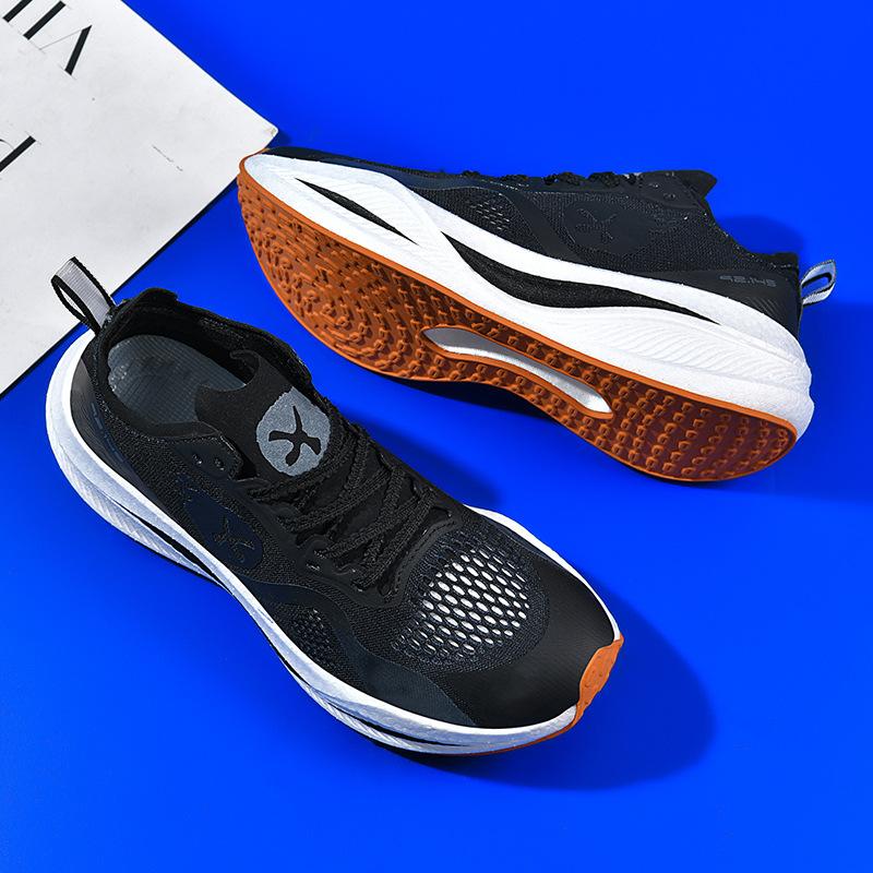 

Shock absorption and rebound professional running shoes 2025 new mesh breathable sweat absorption lightweight thin mandarin duck summer running shoes 44 чёрный