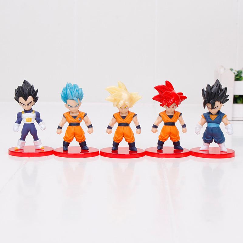 21pcs/set 7cm Z Super Saiyan Goku Black Blue Hair Vegetto  PVC Action Figure Toy