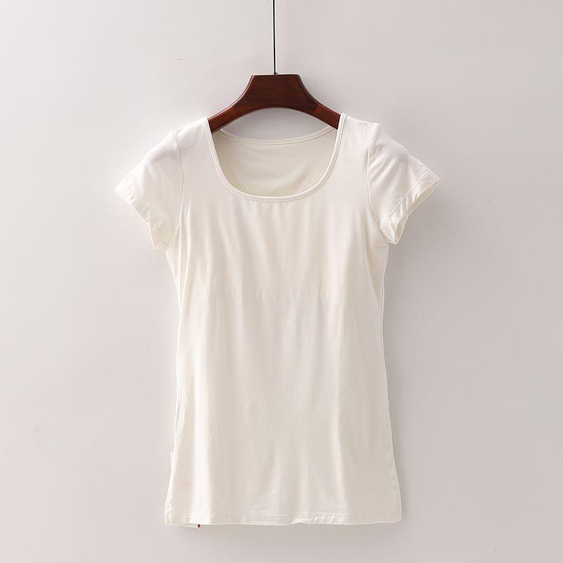 

[Qiao] Скидка на бренд торгового центра Женская эластичная футболка для йоги и спорта с подкладкой и разрезом на груди 3s251 White 2XL/175