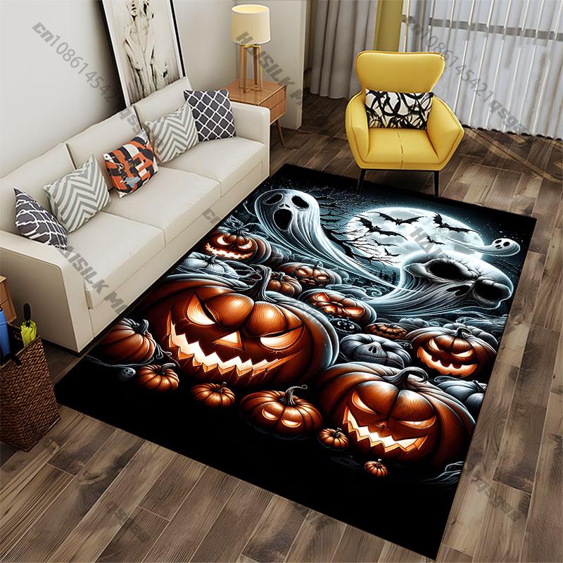 Halloween spooky pumpkins ghosts carpet Yoga living room room decor children's crawling mat doormat area rug games mat