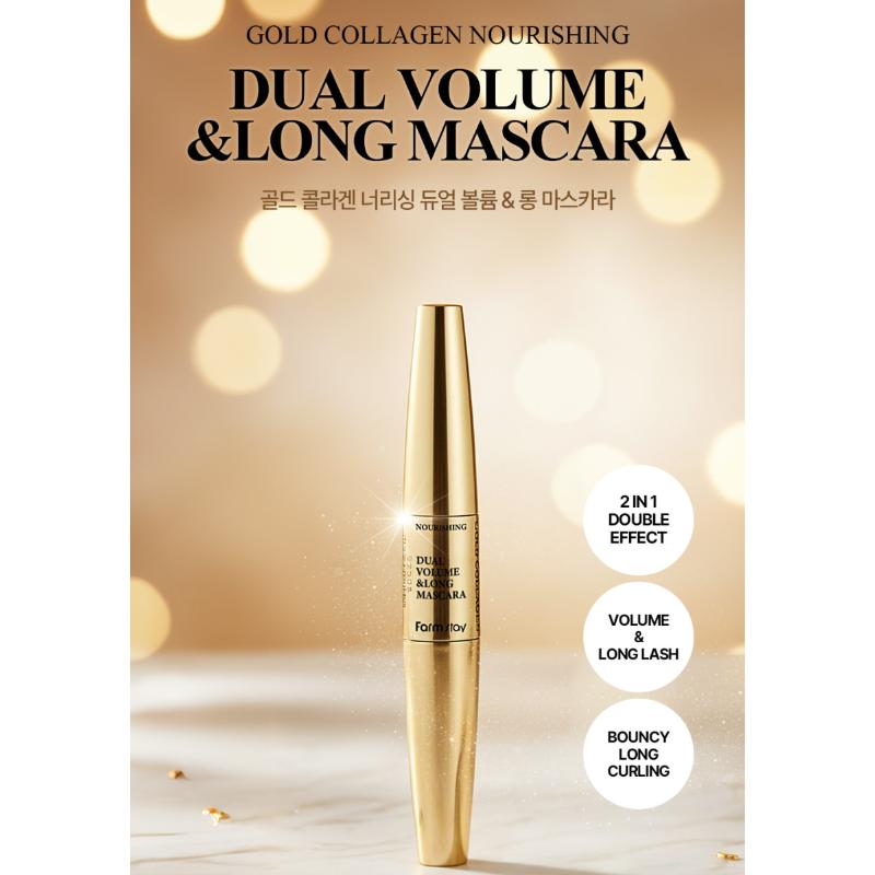 FARM STAY Gold Collagen Nourishing Dual Volume & Long Mascara 9g + 6g (3 Options)