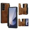 For Samsung Galaxy Z Fold6 5G Case Full Protection PU+PC Phone Cover with Front Film Card Holder