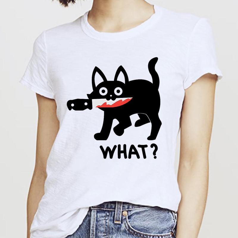 Women T-Shirts Cat Sweet New 2025 Fall Halloween Short Sleeve T-Shirt Female Harajuku Thanksgiving Graphic Oversized Tshirt Tops